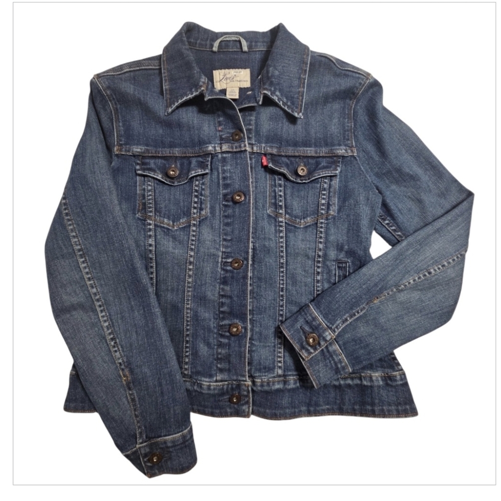 Levi's San Francisco Denim Jacket Women Sz Large Blue Trucker